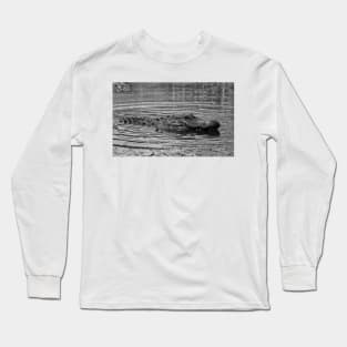 Gator In Black And White Long Sleeve T-Shirt